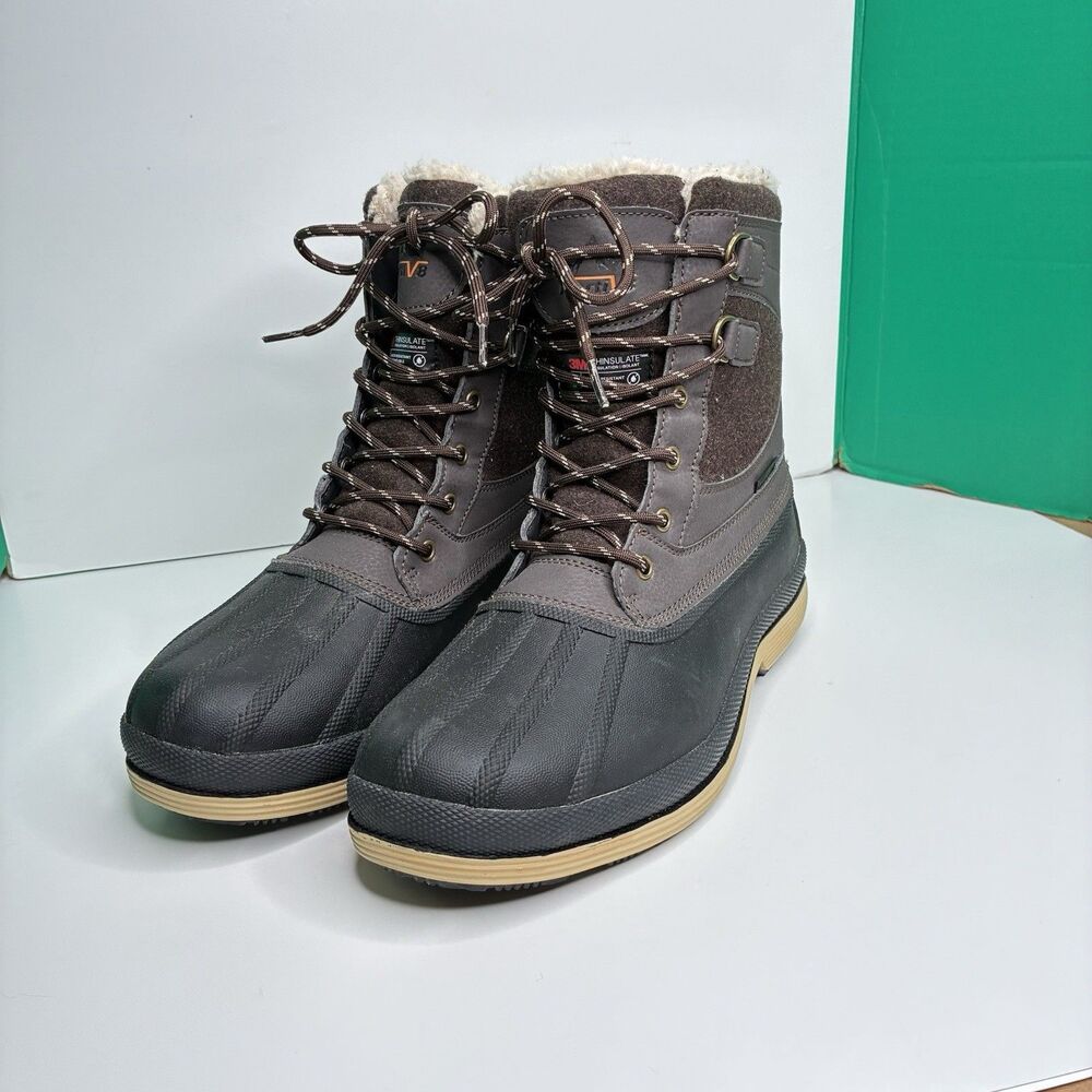NORTIV 8 Men Insulated Waterproof Construction Hiking Winter Boots US Size 10.5